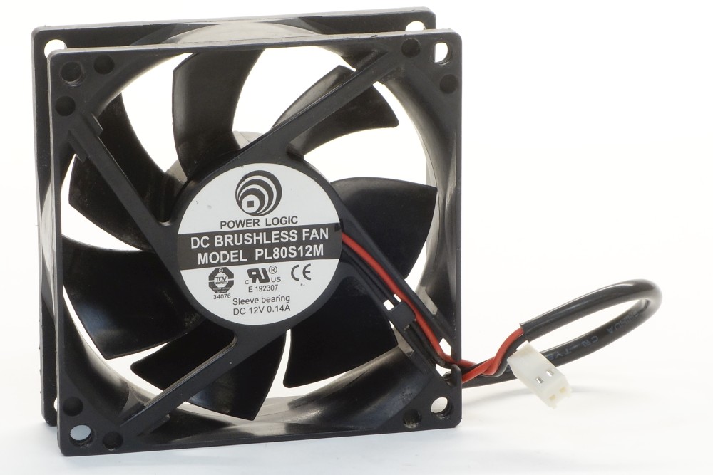 Power Logic PL80S12M 80x80x25mm Computer Brushless Fan 2Pin DC12V 0.14A 28 dBA