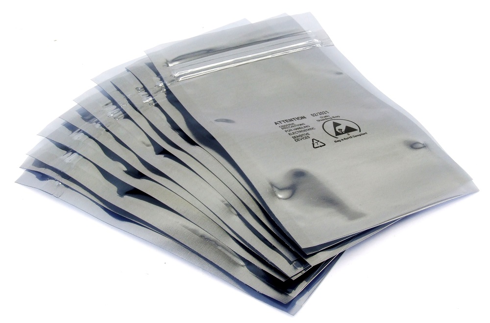 100x ESD Verpackungs-Beutel 10x15cm Silber Dissipative Antistatic Shielding Bags 4060787379887