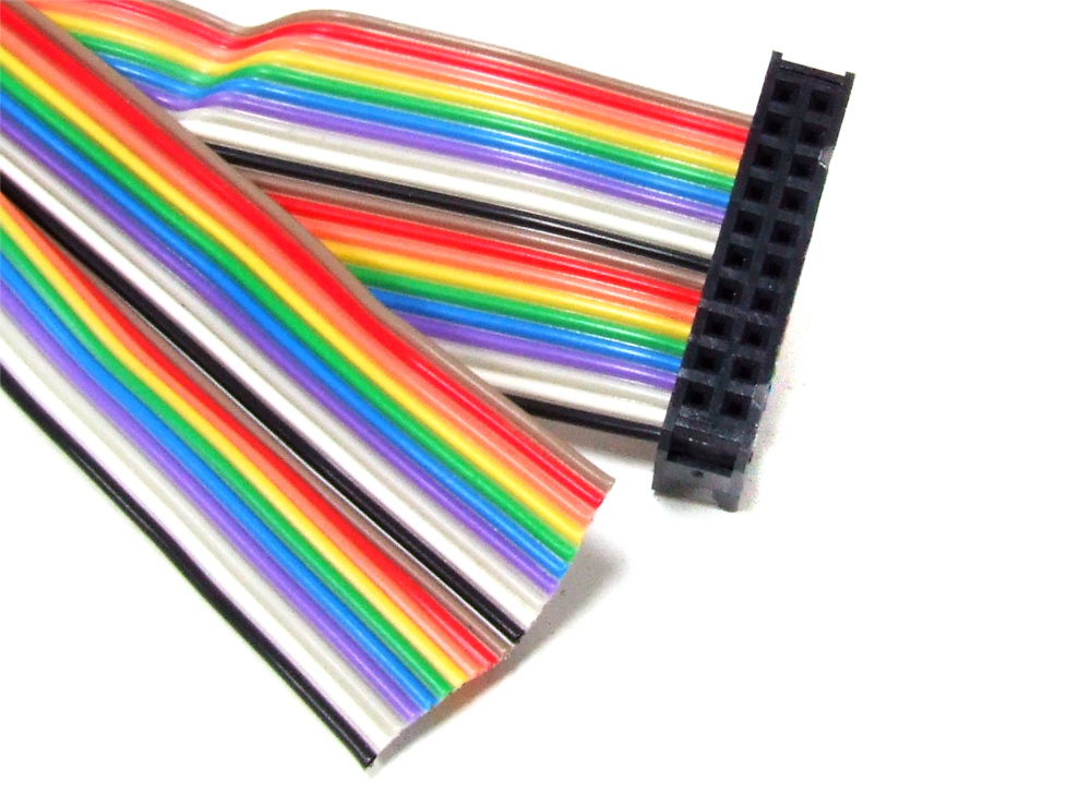 IDC 20Pin Connector Female Rainbow Color Flat Ribbon Cable Flachband