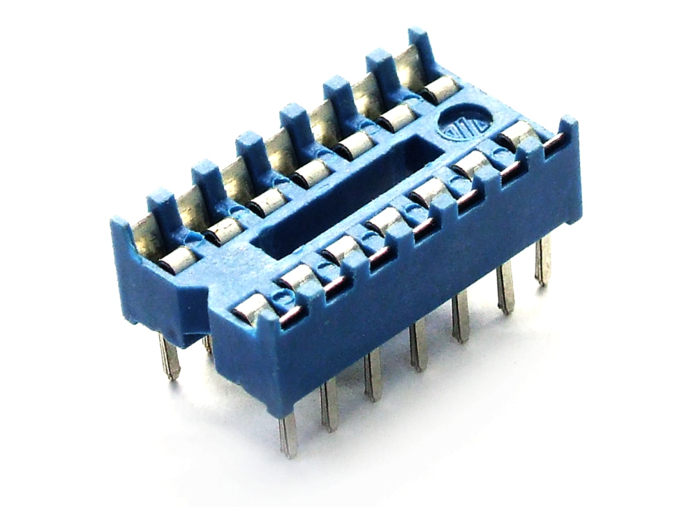 6x DIL DIP14Pin Pol IC Chip Sockets Solder Adapter / Sockel RM 2.54mm