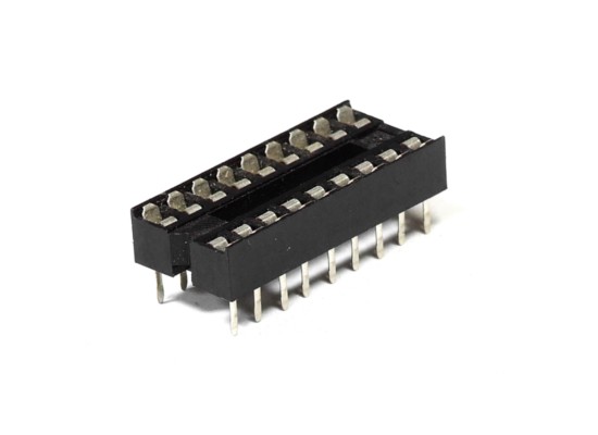 2x DIP-18 / DIL IC Sockets Narrow / Sockel schmal 18 Pin / Pol RM 2.54mm Pitch