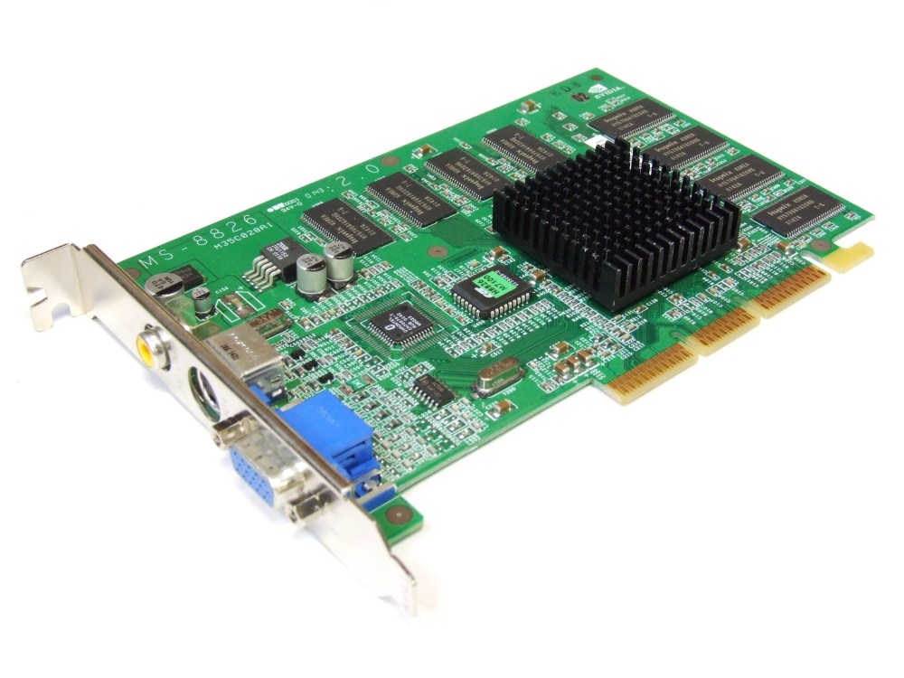 Generalüberholt MSI Nvidia GeForce2 MX400 64MB VGA TV-Out AGP Graphics Card MX400 Pro-T MS-8826 