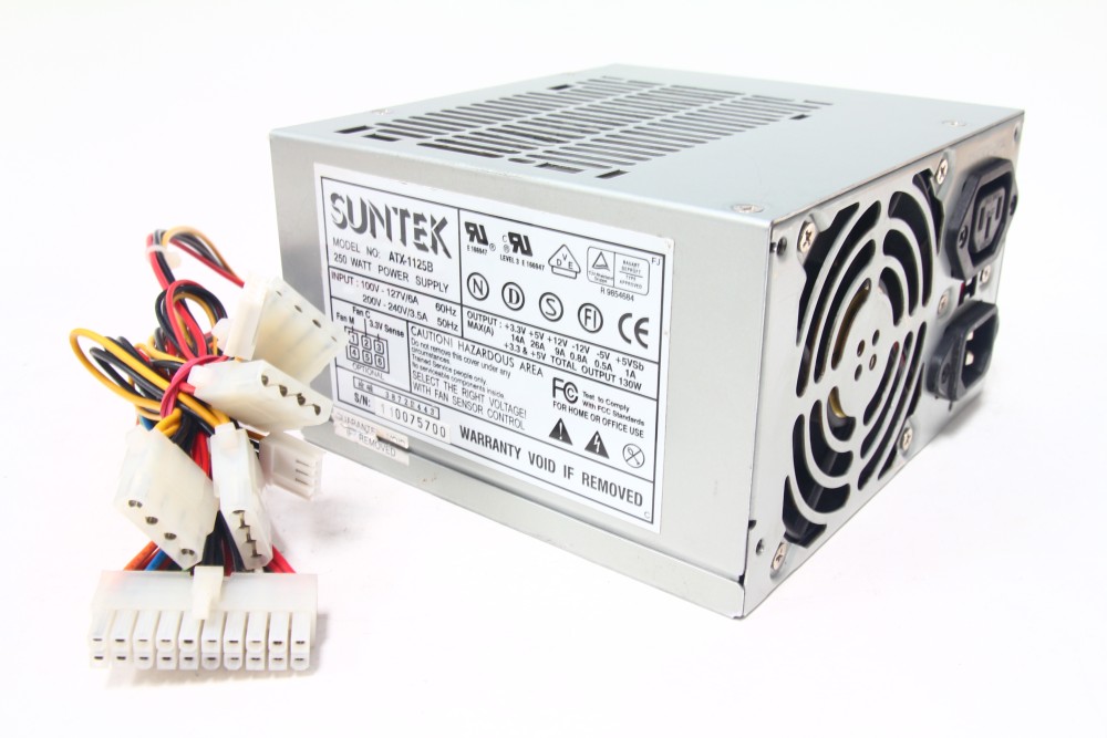 Suntek ATX1125B 250Watt Computer Netzteil PC Power Supply Fan Sensor