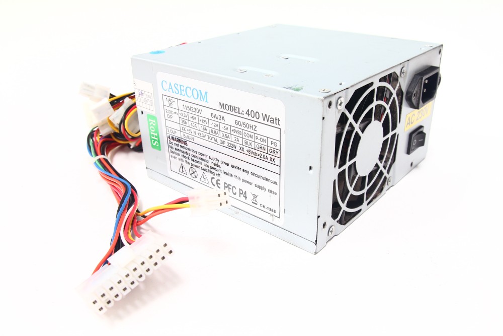 Casecom Model 400 Watt Power Supply ATX Computer Netzteil PFC P4 I/O Switch