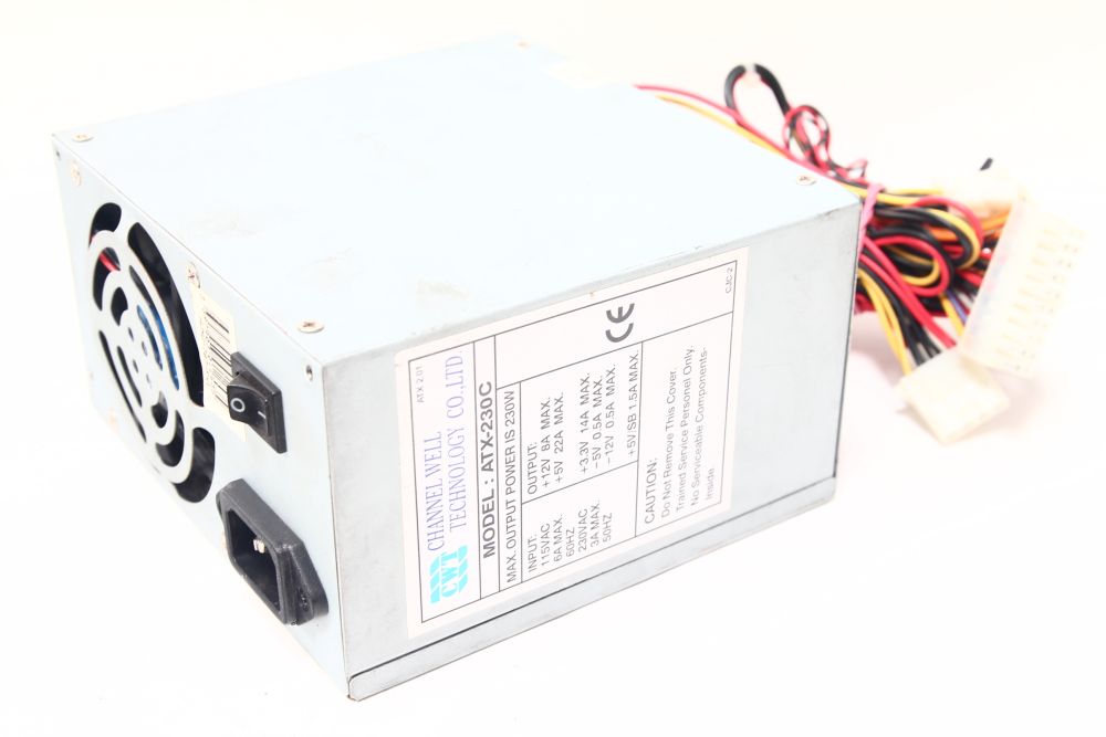 Channel Well CWT ATX-230C Computer Power Supply 230W Netzteil 80mm Fan ...