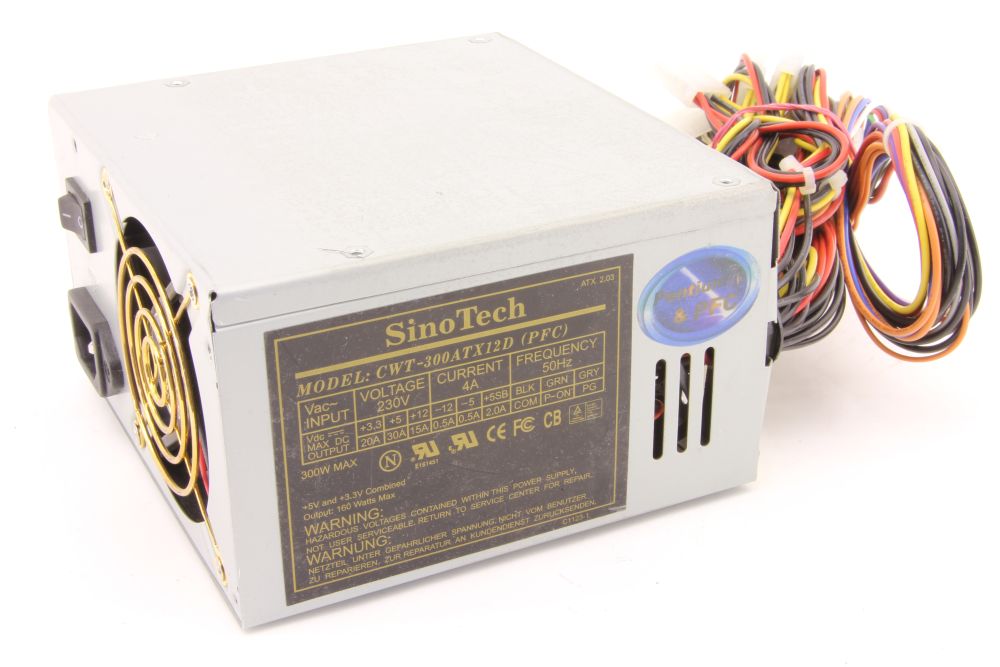 SinoTech CWT-300ATX12D 300W ATX Computer Power Supply PC Netzteil Pentium IV PFC 4060787276773