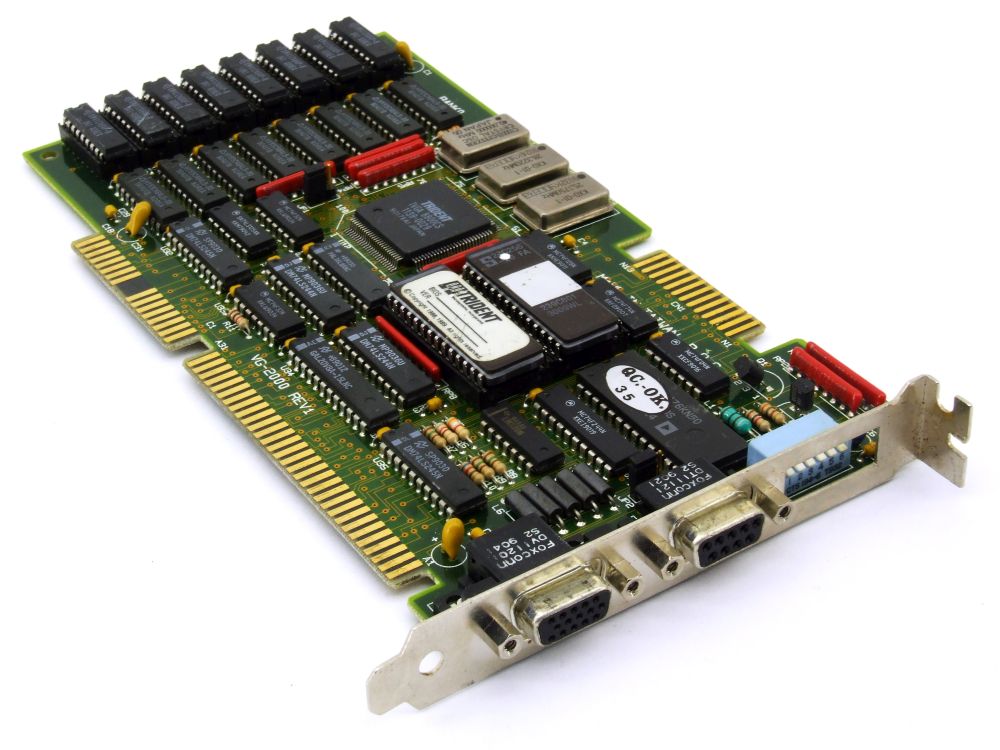Trident VG-2000 TVGA 8800CS GPU VGA EGA ISA Grafikkarte 512KB DRAM Vintage Board 4060787387189