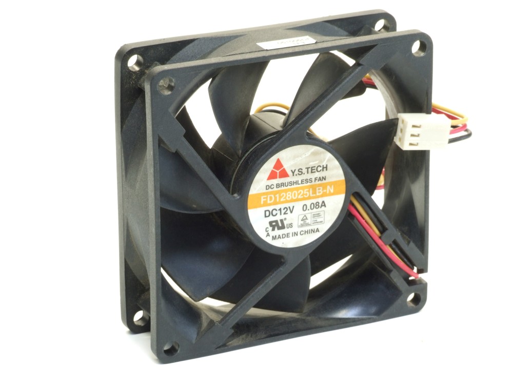 Y.S.Tech FD128025LB-N Cooling Fan/Lüfter Ventilator 0.08A 3-Pin 80mm x 25mm 12V 4060787202574