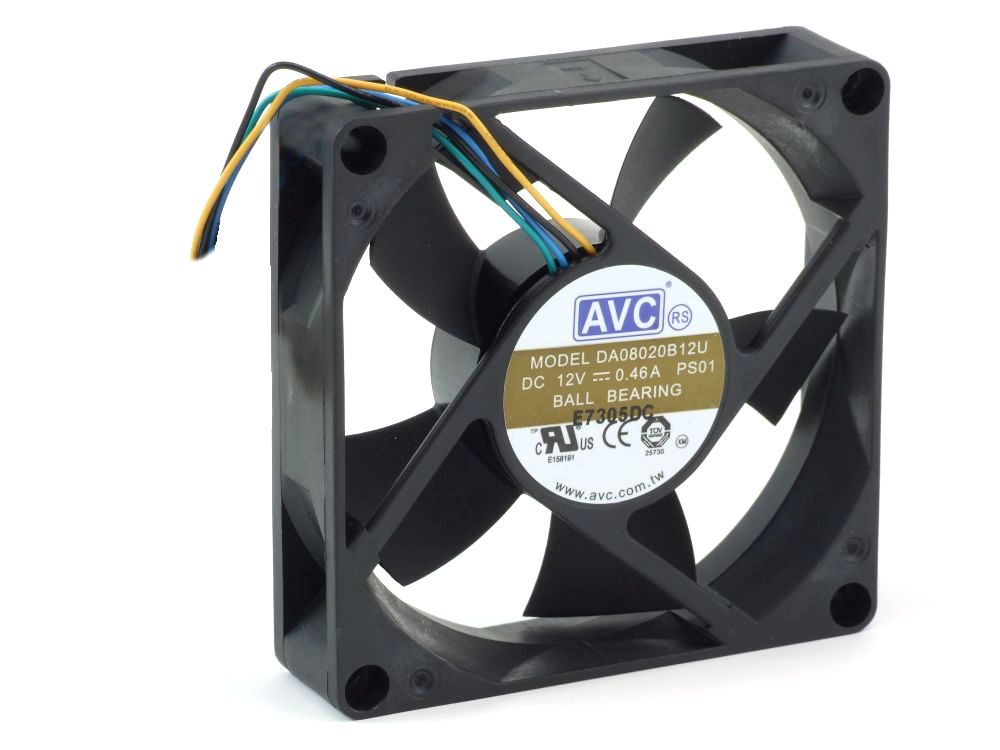 AVC DA08020B12U Computer Case/CPU Fan Gehäuse Lüfter 80x80x20mm 4-Wire No Plug 4060787337344
