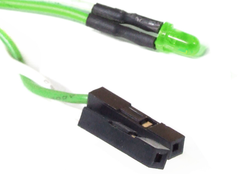 Pre-Wired 3mm Green Power LED 2-Pin Cable Internal PC Kabel Leucht-Diode Grün 4060787348395