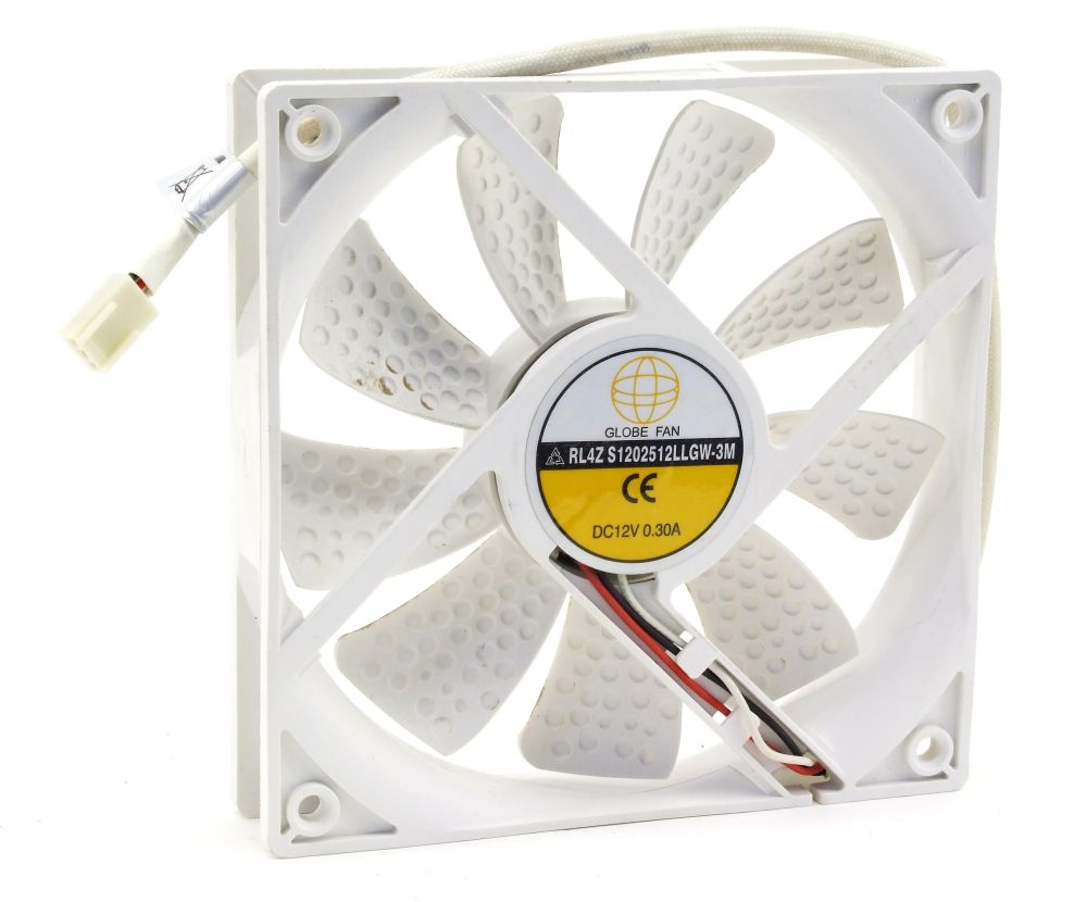 Globe Fan S1202512LLGW-3M White 120x25mm Cooling Fan Lüfter Weiß 12V 0.30A 3-Pin 4060787361516