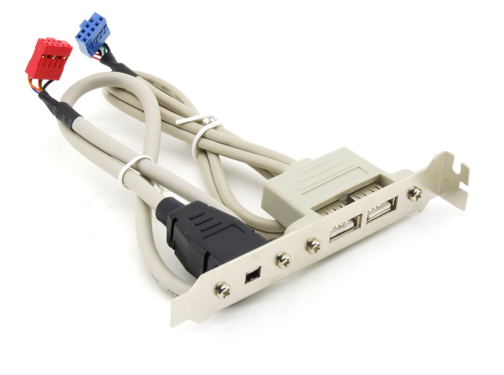 4-Pin Firewire 4-polig + 2x USB Slot Bracket Anschluss Blech Slotblech IEE1394 4060787371577