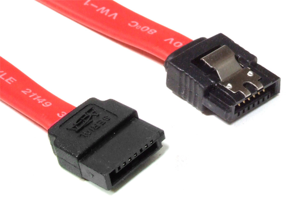 60cm Serial ATA Cable red w/ 1x Clip SATA Hard Drive Festplattenkabel gerade rot 4060787373649