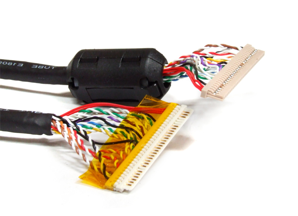 LVDC LCD 30/30Pin Cable w/ Ferrite Bead Kabel m/ KlappFerrit 250mm RM1mm Pitch