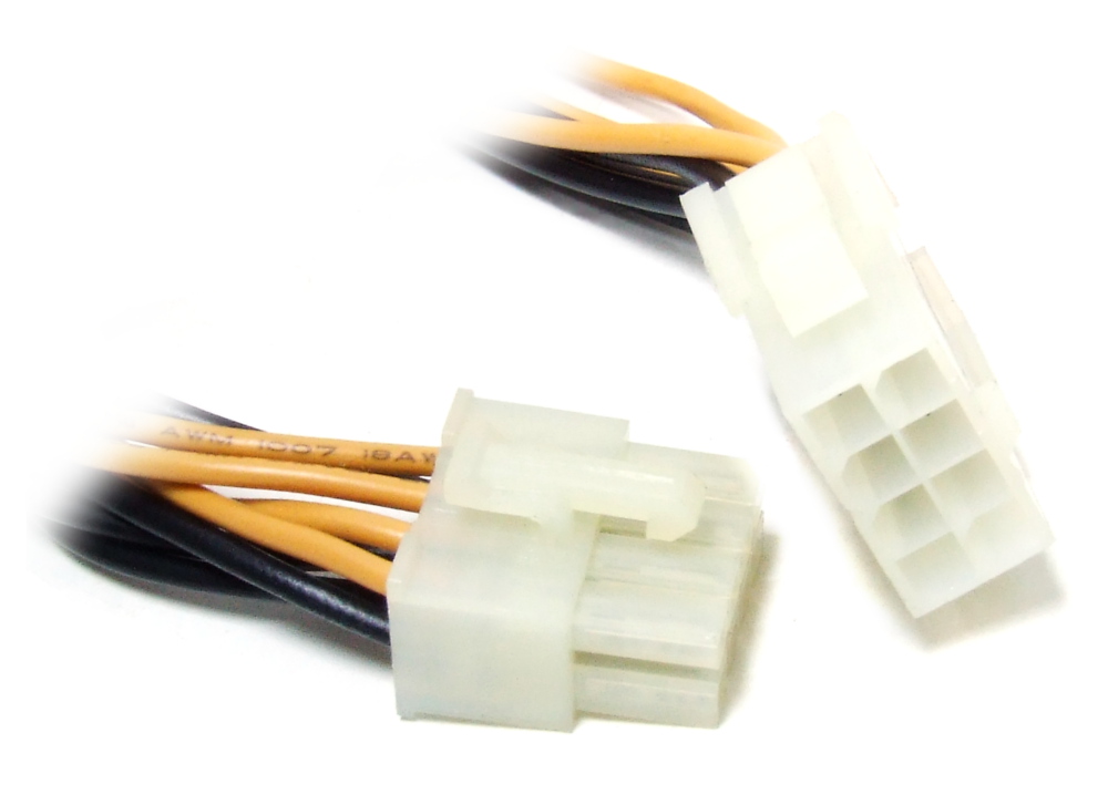Câble D'extension Adaptateur Alimentation CPU 4 Broches Vers 8 Broches (4+4) - Longueur 29 Cm, Fils 18 AWG - Compatible ATX