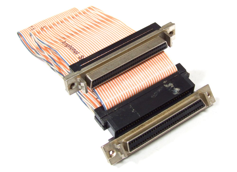 Amphenol 68Pin SCSI Male to 2xFemale Connector Ribbon Cable