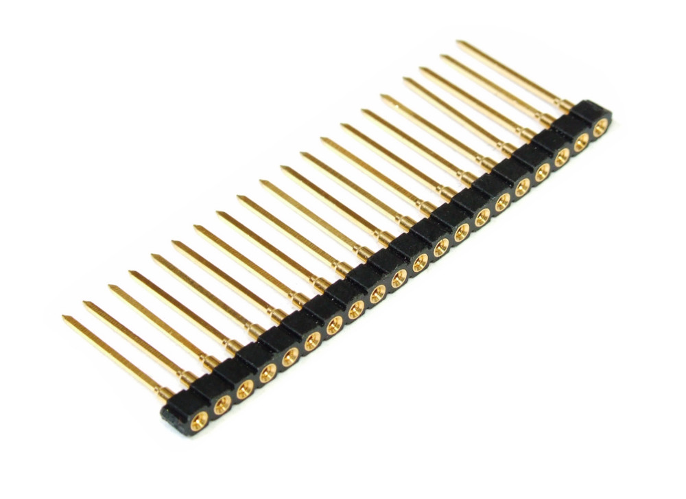 20-Pin Single Row Female Precision Header Socket Gold / Buchsenleiste ...