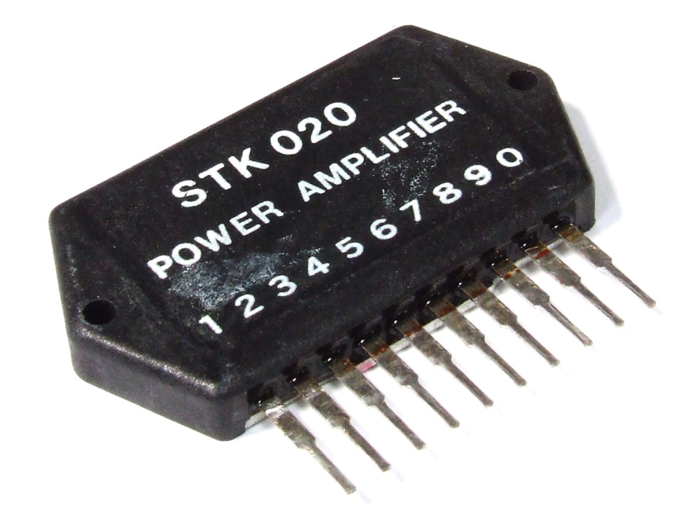 Sanyo STK020 Hybrid IC SingleChannel Audio Power Amplifier SIP10Pin