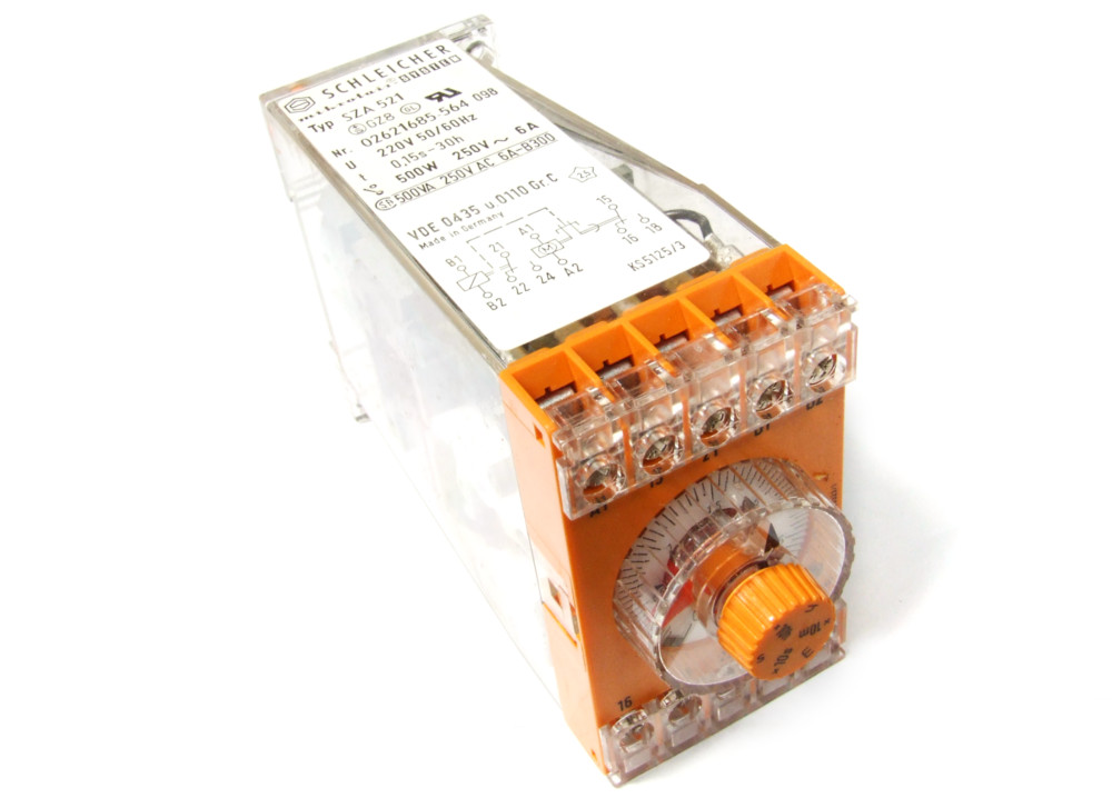 Schleicher Type SZA521 Time Relay / ZeitRelais 0.15s30h 50/60Hz