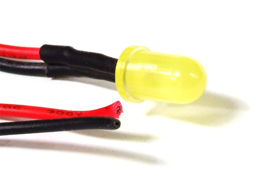 PreWired 5mm Yellow Power HDD LED Cable / PC Kabel LeuchtDiode Gelb