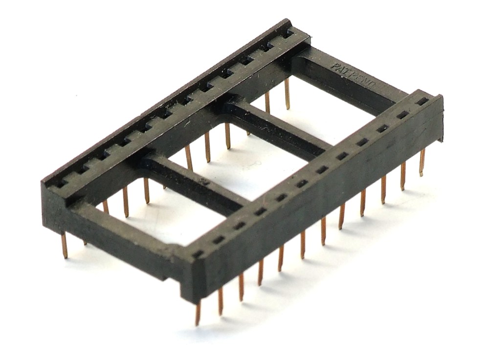 2x DIP24Pin Pol DIL IC Sockel Socket Solder Adapter Thin Leads RM 2.54mm Pitch