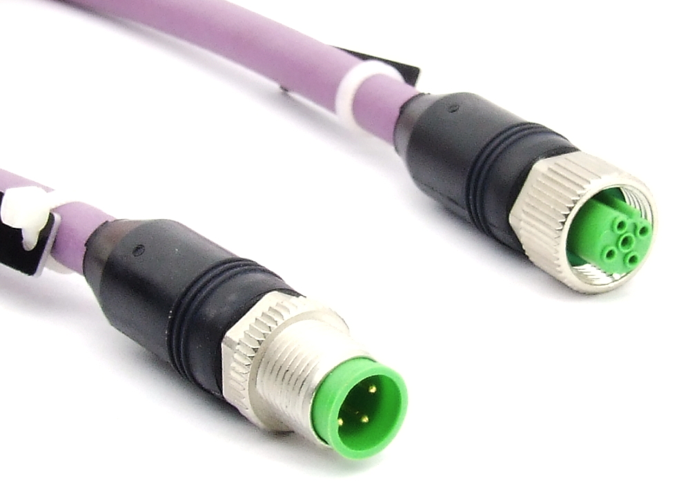 1.2m Murrelektronik 7000-44001-8400120 M12 4-Pin Profibus Kabel Cable AWM 20236 4060787401496