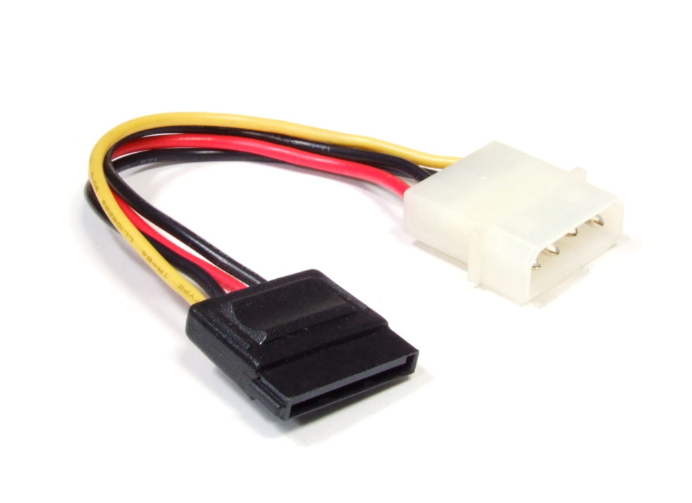 4-Pin Molex to 15-Pin Serial ATA SATA Connector Power Cable Adapter Strom-Kabel